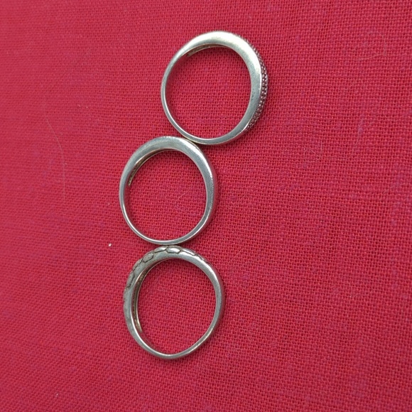 Clyde Duneier 925 Silver Stacked Rings, Set of Three. - Picture 5 of 7